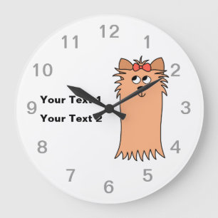 Reloj Redondo Grande Yorkshire Terrier lindo, perro