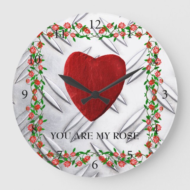 Reloj Redondo Grande You are my rose (Anverso)