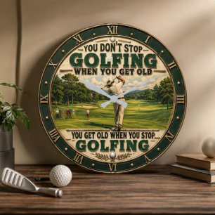 Reloj Redondo Grande You Don't Stop Golfing When You Get Old Golf