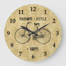 You Plus Bicycle Equals Happy Antique Bike Yellow