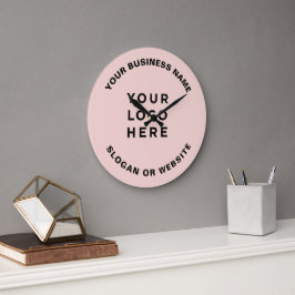 Reloj Redondo Grande Your Business Logo Simple and Professional Pink
