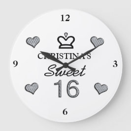Reloj Redondo Grande Your Name Sweet Sixteen In Diamonds