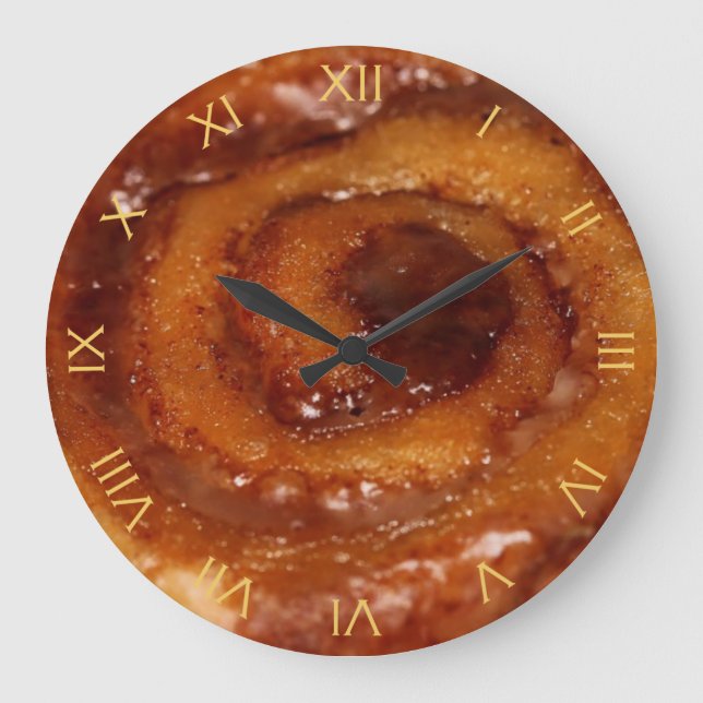 Reloj Redondo Grande Yummy Cinnamon Roll Sticky Buns (Anverso)
