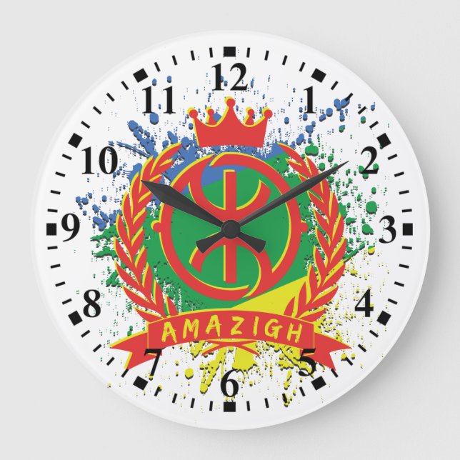 RELOJ REDONDO GRANDE Z IMAZIGHEN SUR LES COULEURS AMAZIGH  (Anverso)
