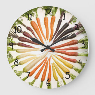 Reloj Redondo Grande Zanahorias coloridas de la diversión