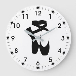 Reloj Redondo Grande Zapatillas de ballet negro