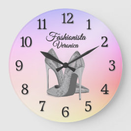 Reloj Redondo Grande Zapatos de tacón alto de Fashionista