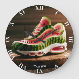 Reloj Redondo Grande Zapatos Deportivos De Sandía Lindos De Fantasía