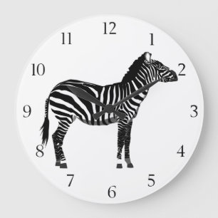 Reloj Redondo Grande Zebra - Black and White