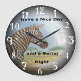 Reloj Redondo Grande Zebra de tener y buen día y una mejor noche.