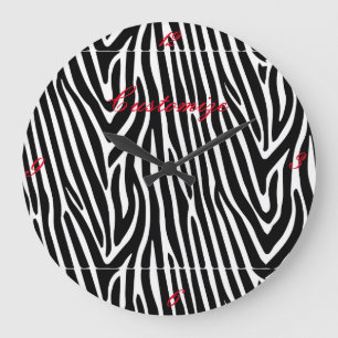 Reloj Redondo Grande Zebra Stripes Pattern Thunder_Cove