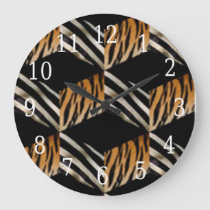 Reloj Redondo Grande Zebra & Tiger Round Clock