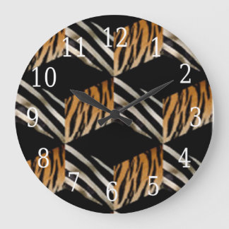 Reloj Redondo Grande Zebra & Tiger Round Clock
