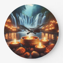 Zen Waterfall Night Landscape 