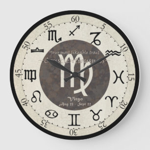 Reloj Redondo Grande Zodiac Clock - Virgo