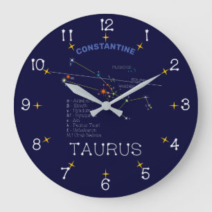 Reloj Redondo Grande Zodiac Constellation Taurus
