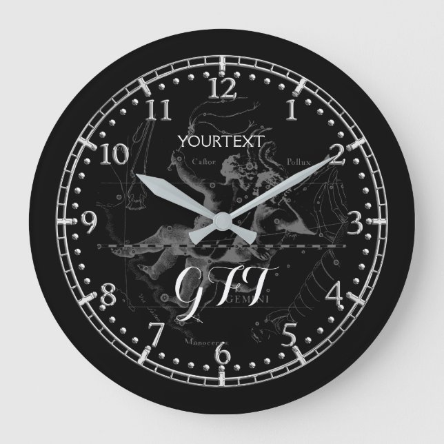 Reloj Redondo Grande Zodiaco personalizado de la constelación de los (Anverso)