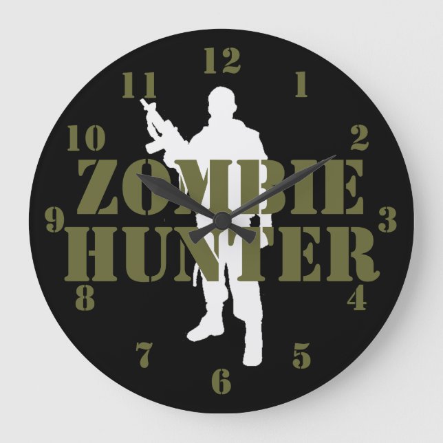 RELOJ REDONDO GRANDE ZOMBIE HUNTER (Anverso)