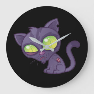 Reloj Redondo Grande Zombie Kitty