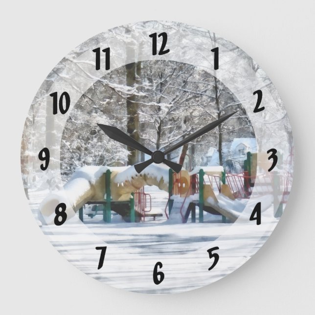 Reloj Redondo Grande Zona de juegos de invierno (Anverso)