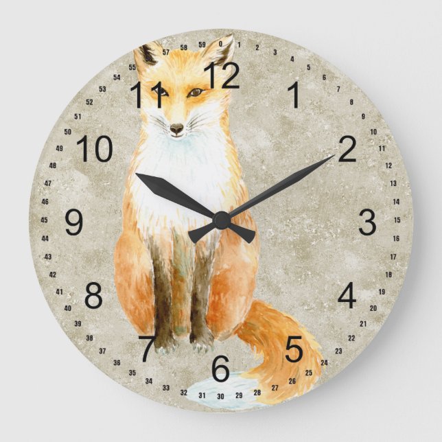 Reloj Redondo Grande Zorro Dulce (Anverso)