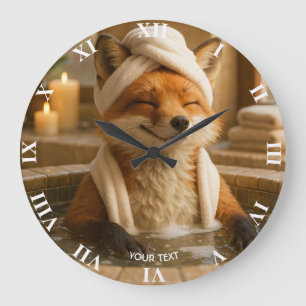 Reloj Redondo Grande Zorro Lindo de Fantasía en Spa