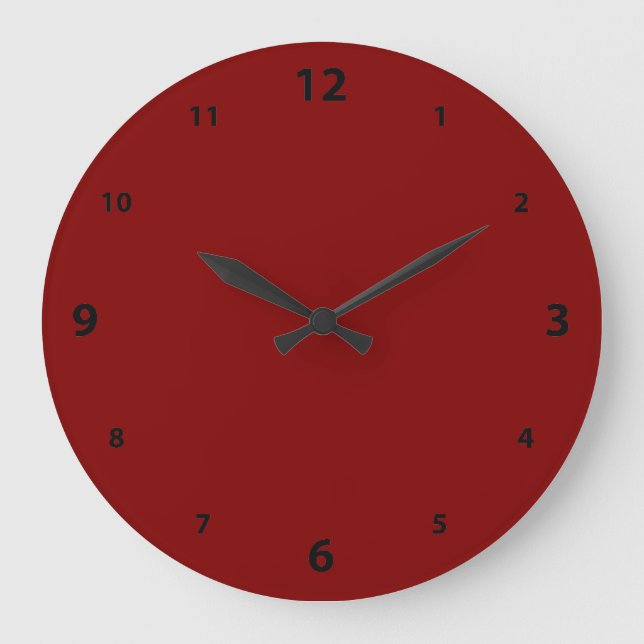 Reloj redondo maroon con números (Anverso)