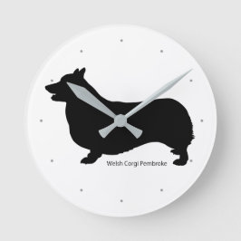 Reloj Redondo Mediano コーギー 掛け時計 Welsh Corgi clock