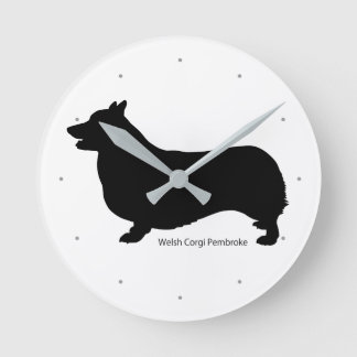 Reloj Redondo Mediano コーギー 掛け時計 Welsh Corgi clock