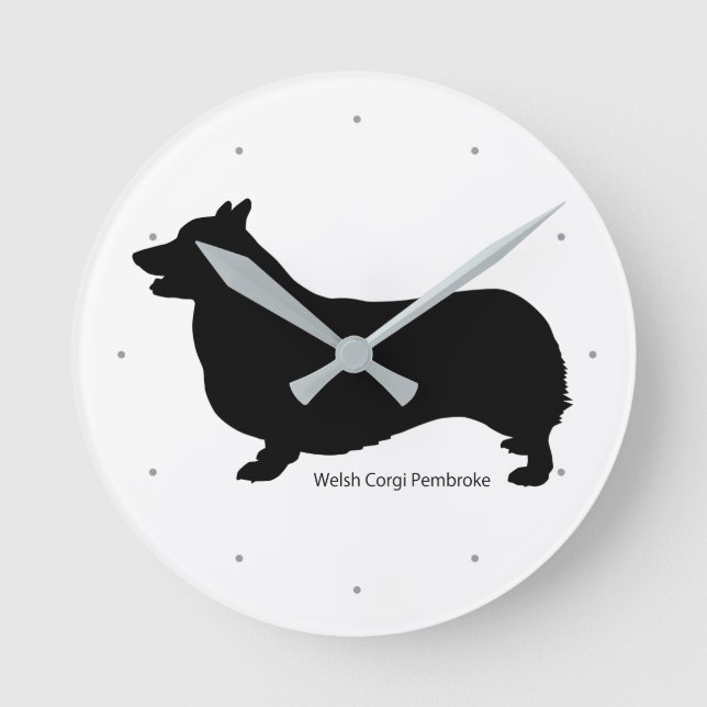 Reloj Redondo Mediano コーギー 掛け時計 Welsh Corgi clock (Anverso)