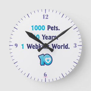 Reloj Redondo Mediano 10 años de estadísticas de Webkinz