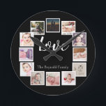 Reloj Redondo Mediano 12 Collage de fotos personalizado<br><div class="desc">12 reloj de pared de plantilla personalizada de Collage de fotos .. simplemente añada tus propias fotografías y texto a este gran reloj de pared .. fácil de personalizar .. personalizable de plantilla de fotografía de Ricaso - perfecto regalo-ideas</div>