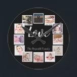 Reloj Redondo Mediano 12 Collage de fotos personalizado<br><div class="desc">12 reloj de pared de plantilla personalizada de Collage de fotos .. simplemente añada tus propias fotografías y texto a este gran reloj de pared .. fácil de personalizar .. personalizable de plantilla de fotografía de Ricaso - perfecto regalo-ideas</div>