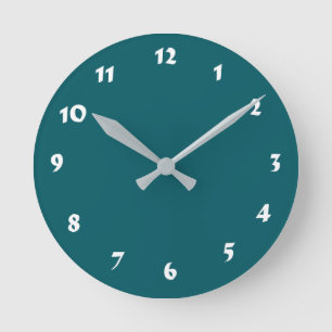 Reloj Redondo Mediano 12 Number Choices to Choose From Teal Clock