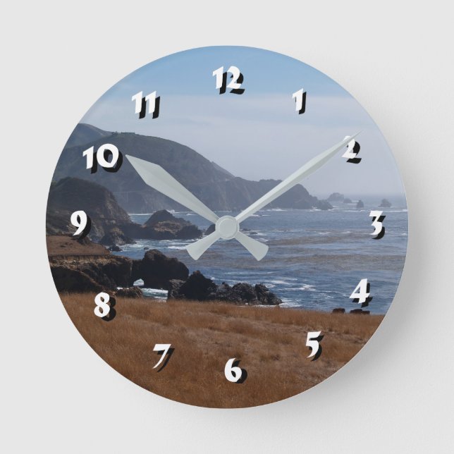 Reloj Redondo Mediano 12 opciones numéricas a elegir -Costera rocosa-rel (Anverso)