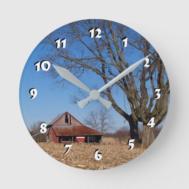 Reloj Redondo Mediano 12 opciones numéricas para elegir —Barn Clock (Anverso)