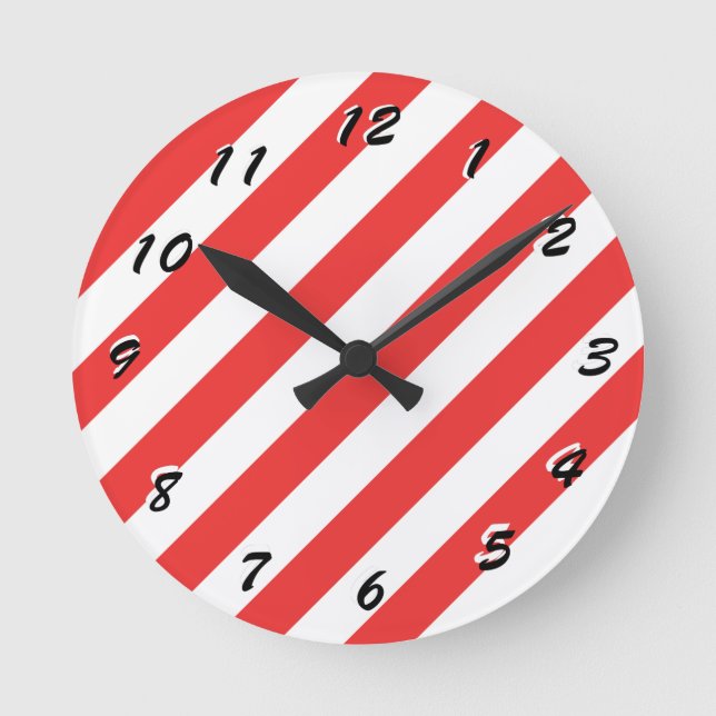 Reloj Redondo Mediano 12 opciones numéricas para elegir -Stripes-Clock (Anverso)