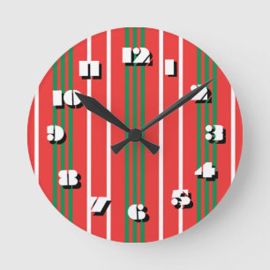 Reloj Redondo Mediano 12 opciones numéricas para elegir -Stripes-Clock