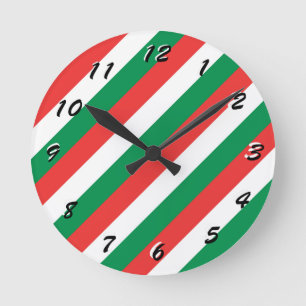 Reloj Redondo Mediano 12 opciones numéricas para elegir -Stripes-Clock