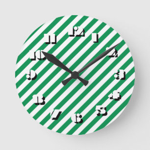 Reloj Redondo Mediano 12 opciones numéricas para elegir -Stripes-Clock