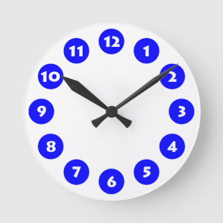 Reloj Redondo Mediano 12 puntos - azul y blanco
