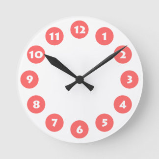 Reloj Redondo Mediano 12 puntos - Blanco con rosa tropical en blanco