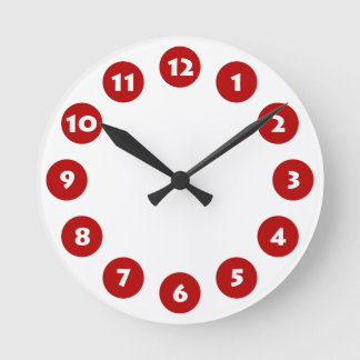 Reloj Redondo Mediano 12 puntos - Blanco con rubí en blanco