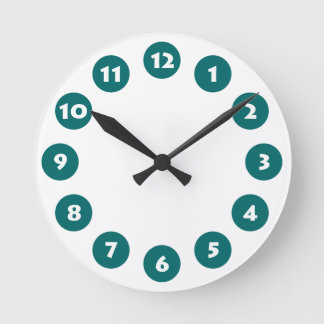 Reloj Redondo Mediano 12 puntos - Blanco con un color verde mosca en bla