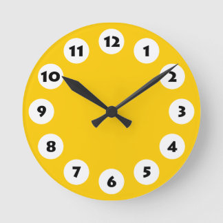 Reloj Redondo Mediano 12 puntos - Negro con blanco en ámbar