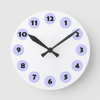 Reloj Redondo Mediano 12 puntos - Negro con polvo azul sobre blanco