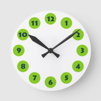 Reloj Redondo Mediano 12 puntos - Verde oscuro con verde marciano sobre 