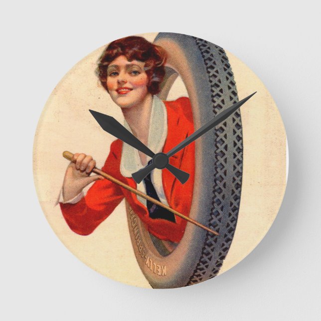 Reloj Redondo Mediano 1928 Kelly-Springfields mascota de neumáticos Lott (Anverso)