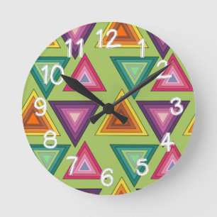 Reloj Redondo Mediano 1970s Triangles 