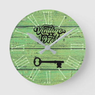 Reloj Redondo Mediano 1973 Vintage Acrylic Wall Clock